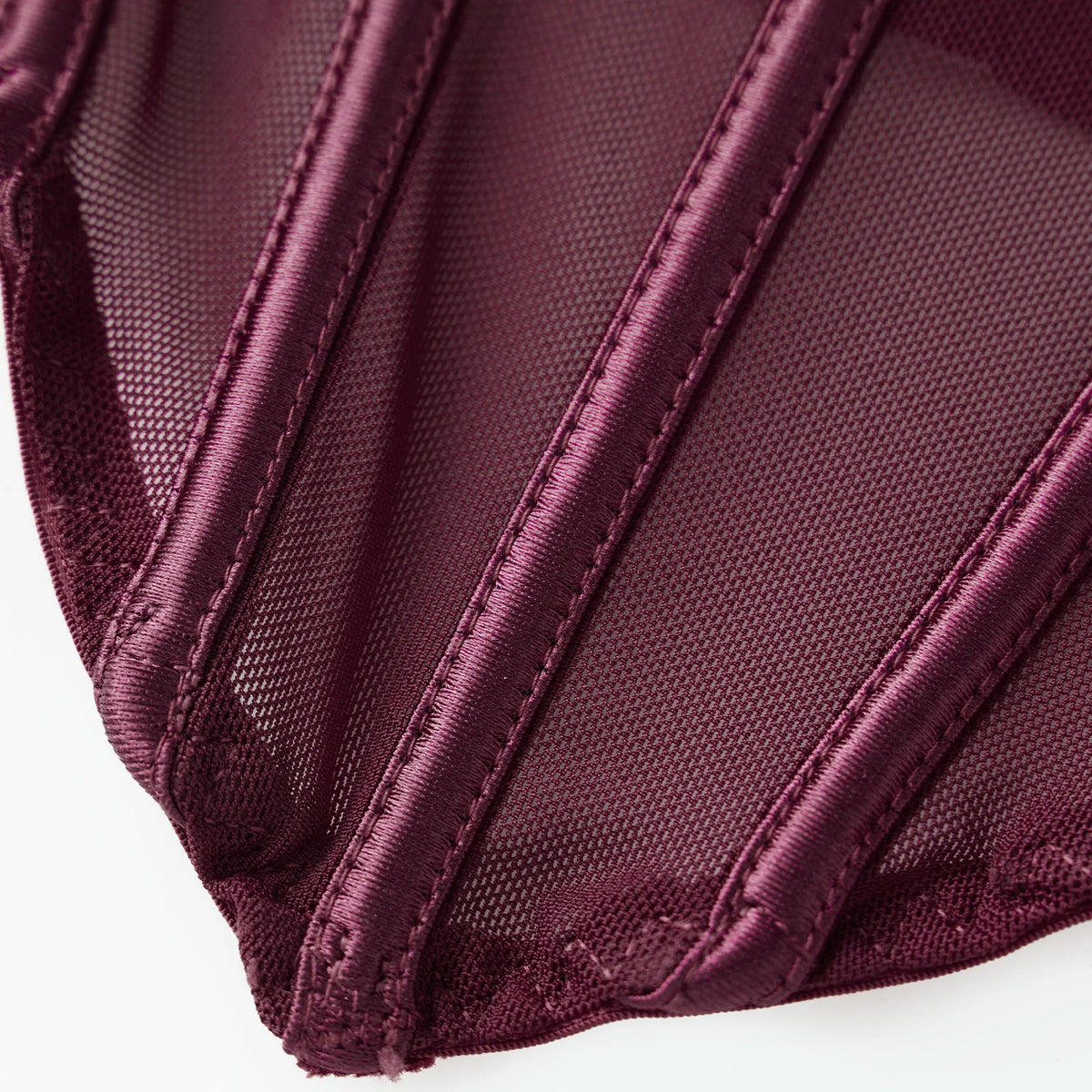 Women's Summer Solid Color Corset Tube Tops Sleeveless Strapless Sheer Mesh Boned Bustier Tops Bodyshaper