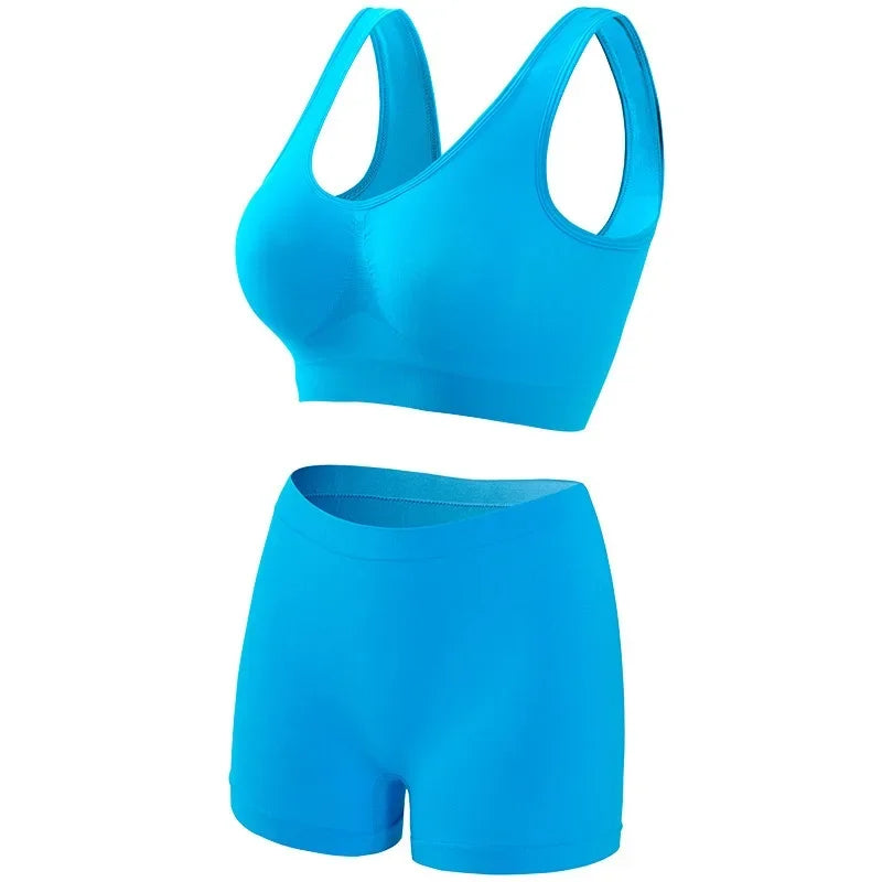 Women Seamless Bra Set Female Bra Tanks Low Waist Boyshorts Underwear Sexy Casual Sports Panties Lingerie Set S-5XL Intimates