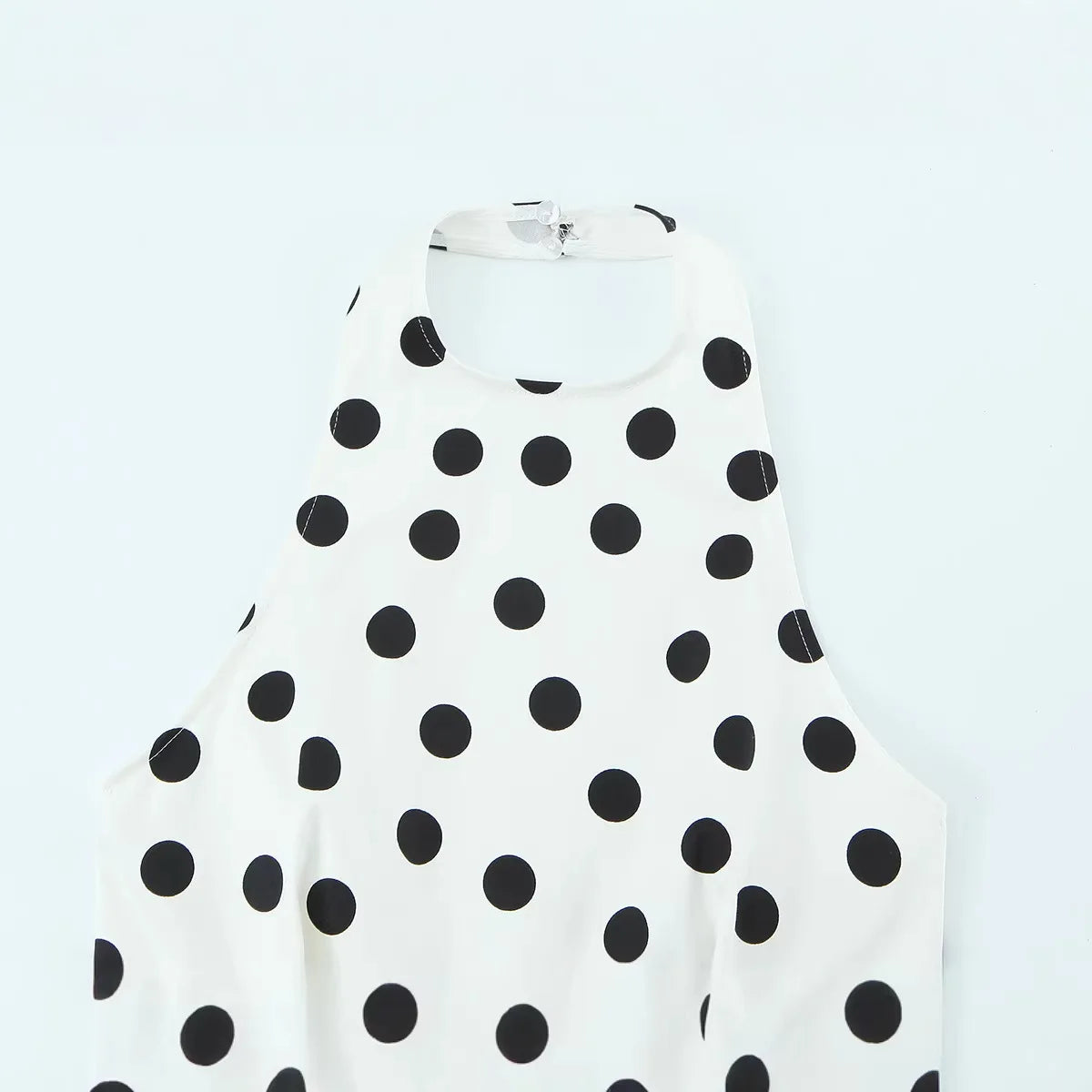 Women's Casual Fashion Polka Dot Balloon Style Top White Black Polka Dot Halter Neck Top For Women Summer Casual Wear 1LWP