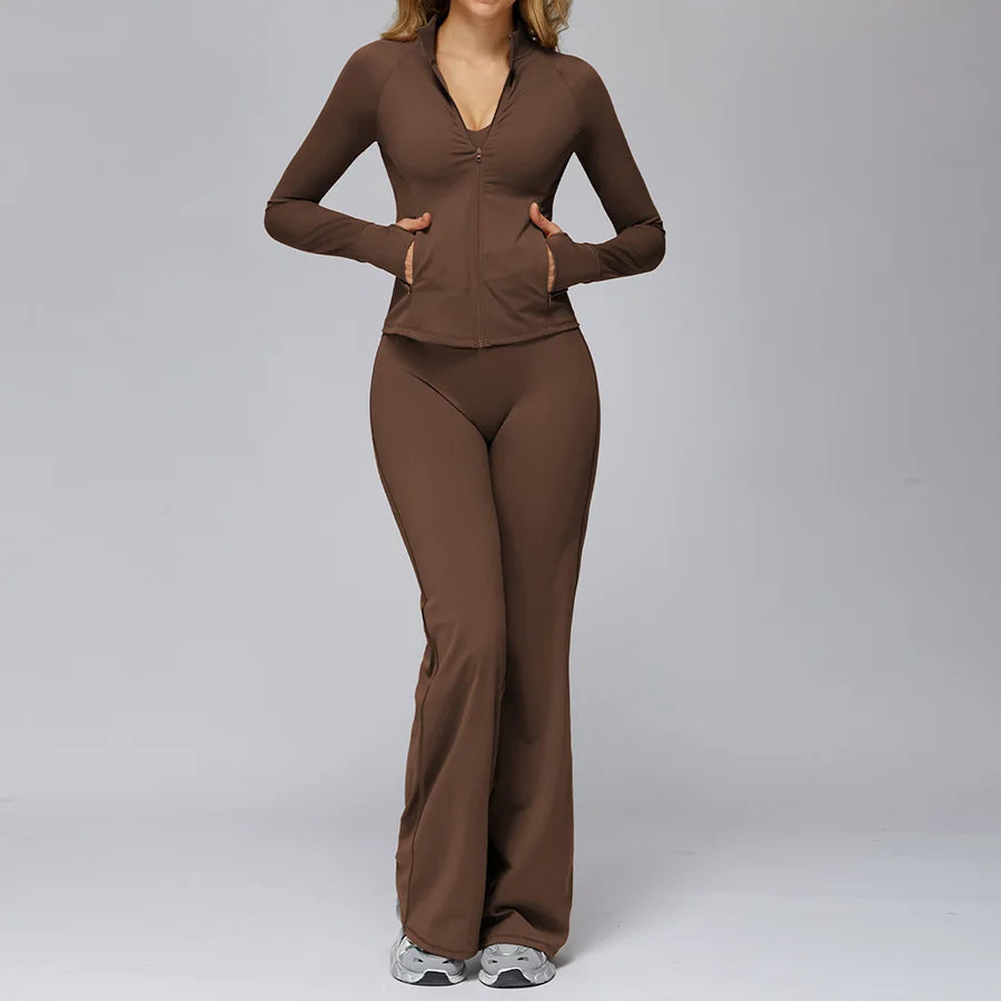 New yoga set 2 pieces gym set Women Long Sleeve Sports Shirts Sports Bra Leggings Suit Fitness Running Workout Suits Tracksuit