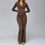 New yoga set 2 pieces gym set Women Long Sleeve Sports Shirts Sports Bra Leggings Suit Fitness Running Workout Suits Tracksuit