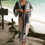 13 Colors Printed With Belt Crochet Knitted Tunic Beach Dress Beach Wear Beachwear Beach Cover Up Cover-upsFemale Women V7201