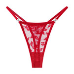 5pcs/pack Low Waist Sexy Women's G-String Underwear Floral Elegant Thongs Breathable Lingerie with Rhinestones Female Panties
