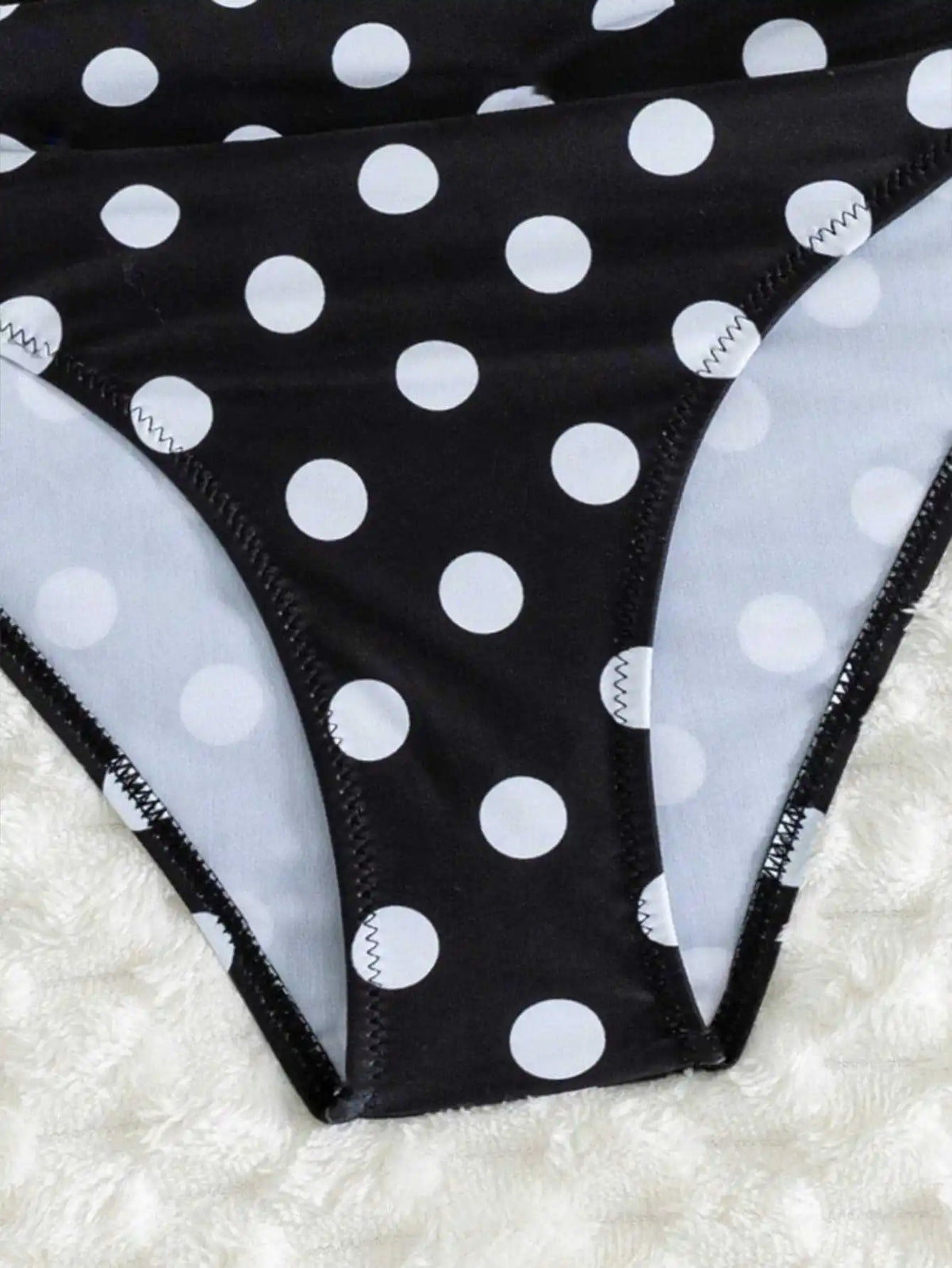Sexy Black Polka Dot Print Bikini Set 2026 Women Pleate Push Up Drawstring Side High Waist Swimsuit Beach Bathing Suit Swimwear
