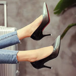 Gradient color patent leather women's shoesspring and summer new pointed shallow mouth sexy stiletto heels work shoes drf56