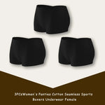 3PCS/SET Women Panties Cotton Seamless Sports Boxers Underwear Female Solid Color Briefs Cozy Lingerie Intimate Underpants XS-XL
