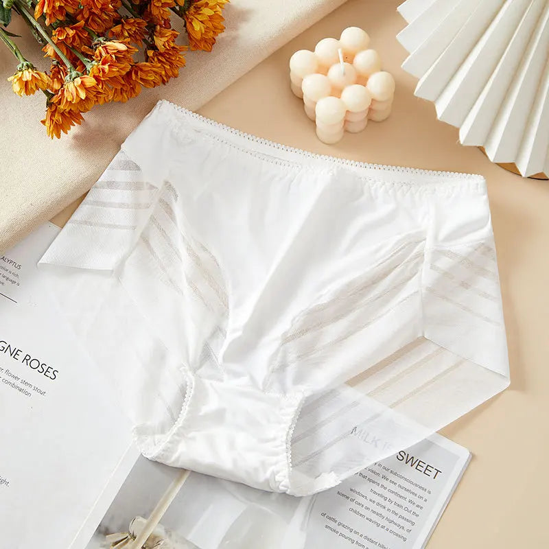 1 Pcs Women Panties Plus Size 3XL 4XL High Waist Sexy Hip Lift Briefs Seamless Lace Breathable Solid Silk Panty Female Lingerie