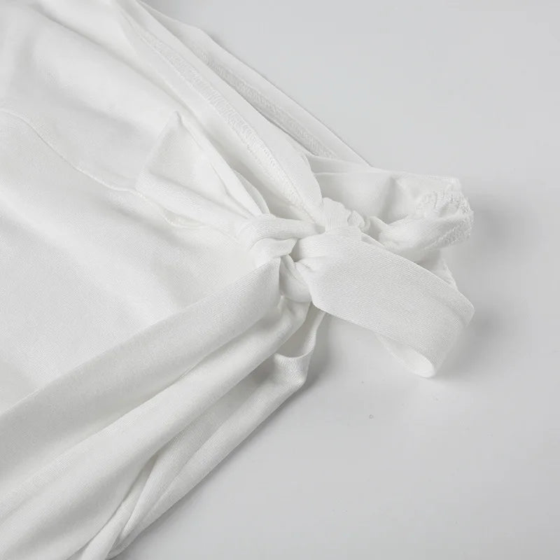 Korean Style Solid Color Women's Top Casual Slash neck Crop Top Fahionable Slim Fit White Tee Lady Summer Night Out Dress up