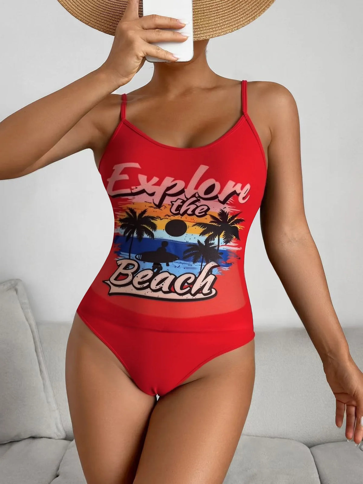 Summer Swimwear for Women Tankini Sets Swimsuit Vintage Padded Mesh Bathing Suit Print Beachwear Female Women's Swim Wear 2025