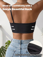 Women One Shoulder Bra Front Closure Unlined Push Up Brassiere Bandeau Thin Comfort Non-slip Lingerie