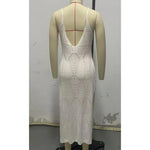 S - XL Backless Hollow Out Crochet Knitted Tunic Beach Cover Up Cover-ups Beach Dress Beach Wear Beachwear Female Women V6347
