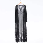 S - XL Sexy Sheer Crochet Lace Tunic Beach Cover Up Beach Cover-ups Long Beach Dress Beach Wear Beachwear Female Women V1318