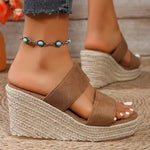 Chunky Wedge Heel Women's Sandals Summer 2025 Thick Platform Casual Sandles Woman Plus Size High Heeled Rome Sandalias Mujer 43