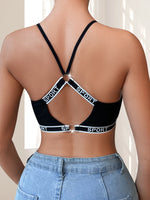 1pcs New Style Letter Decor Women's Bras Wire-Free Padless Women Underwear Breathable Sexy Lingerie Yoga Sport Women's Bras