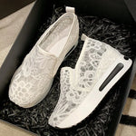 Classic Black Embroider Sneakers for Women 2025 Comfortable Breathable Mesh Casual Shoes Woman Lightweight Platform Shoes Mujer