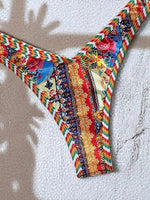 New Bikini Woman Sets Triangle Top Tie Side Bottom Bikinis Crochet Set Swimwear Multicolor Two Piece Swimsuit Women's Beach Wear