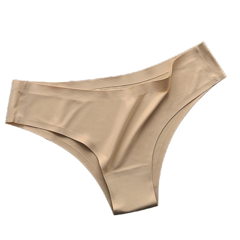 3Pcs/Set Seamless Panties Women Underwear Ice Silk Underpants Low Rise Female Solid Color Ultra-thin Sexy Lingerie