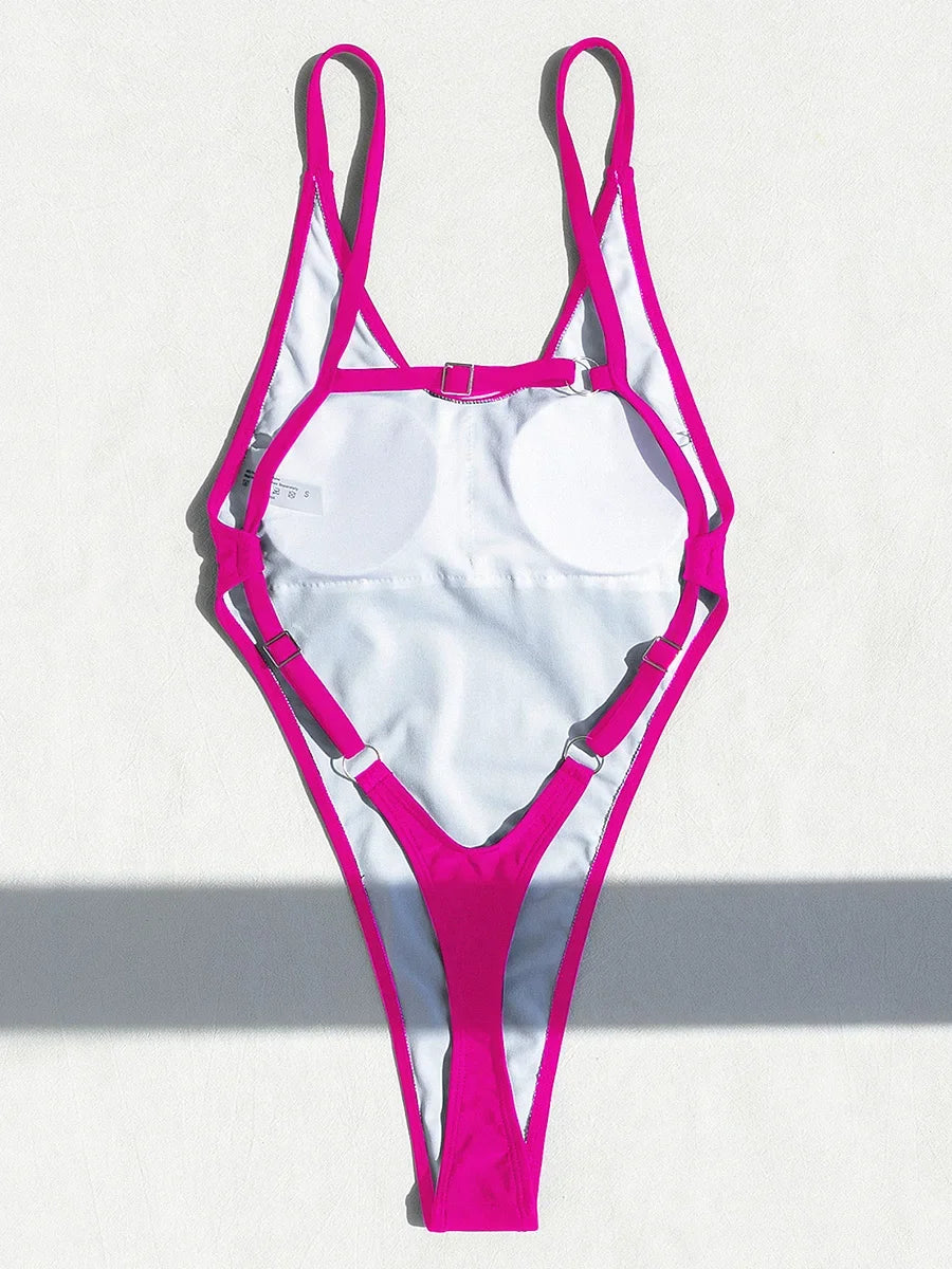 Sexy Backless Extreme G String Mini Micro Thong Women Swimwear One Piece Swimsuit Female Monokini High Leg Cut Bathing Suit Swim