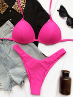2025 Halter Bra Cup Bikini Women Swimsuit Female Push Up Swimwear Two Pieces Bikini Set Brazilian Bather Bathing Suit Swim Lady