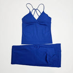 NCLAGEN Vision Twist Front Longline Top And Vision Flares 2 Piece Fitness Set Women Sportwear Gym Clothes Workout Running Suit