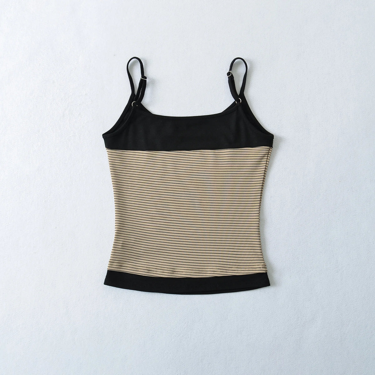 New Korean Style Pure Desire Color-Block Patchwork Base Shirt Women's Striped Inner Camisole Tank Top For Woman Casual TA42