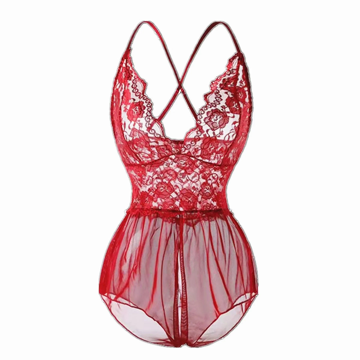Sexy Women Night Dress Sleeveless Backless Porno Pajamas Floral Lace Erotic Nightwears+Thongs Sexy Short Transparent Dresses
