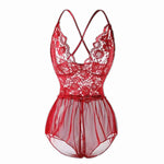 Sexy Women Night Dress Sleeveless Backless Porno Pajamas Floral Lace Erotic Nightwears+Thongs Sexy Short Transparent Dresses