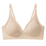 Women Wireless Leopard Seamless Bra Adjustable Non-Detachable Strap Removable Pad Intimates Skin-Friendly Underwear S-5XL