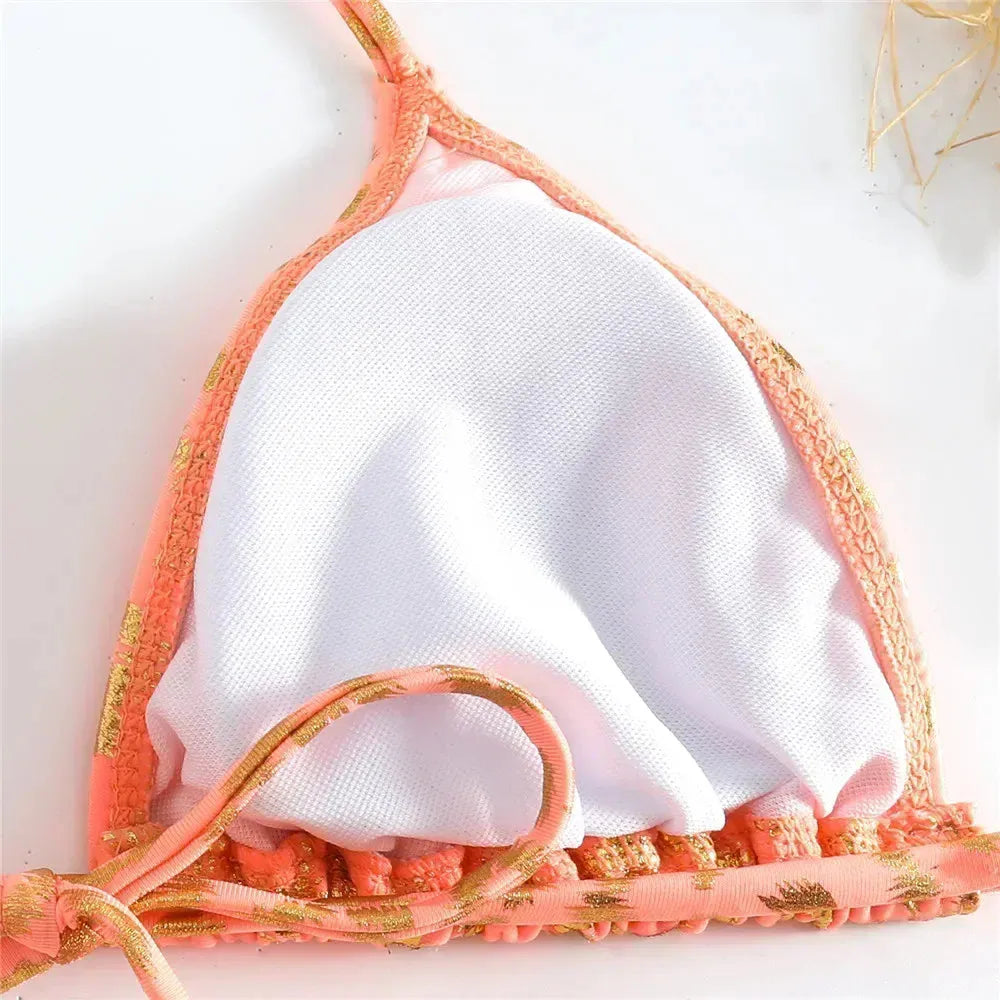 Fish Scales Shiny Halter Triangle Bikinis Sets Swimwear Women Micro Thong Swimsuits Swimming Suit Biquinis Bikinis de Mujer 2026