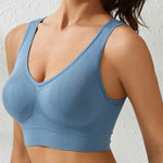 Women Wide Strap Seamless Tank Bra Without Pads Plus Size Knit Sports Bralette Wireless Bra Vest Crop Top Sexy Lingerie S-5XL
