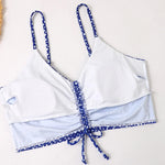High Waist Bikini Swimsuit Women 2024 Floral Print Swim Suits Drawstring Front Shorts Boxers Swimwear Trunks Pool Bathing Suit