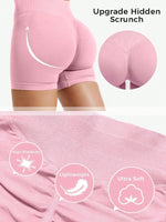 High stretch hip lifting fitness yoga shorts with peach hips and no awkward lines, Pilates medium intensity training shorts