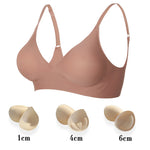 Deep V Jelly Bras Wireless Comfortable Supportive Bra No Underwire Push Up Bralette Seamless Underwear for Women