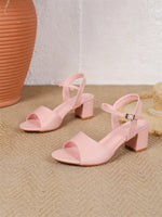 Size 42 Summer Classic Black White Ankle Strap Sandals for Women Elegant Blue Pink Square Heels Office Lady Shoes