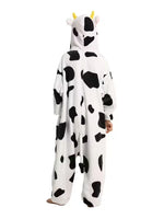 Halloween Christmas Cartoon Cow Kigurumi Unicorn Pajama Slipper Jumpsuit Women's Cute Zipper Hooded Sleepwear Onesies Winter