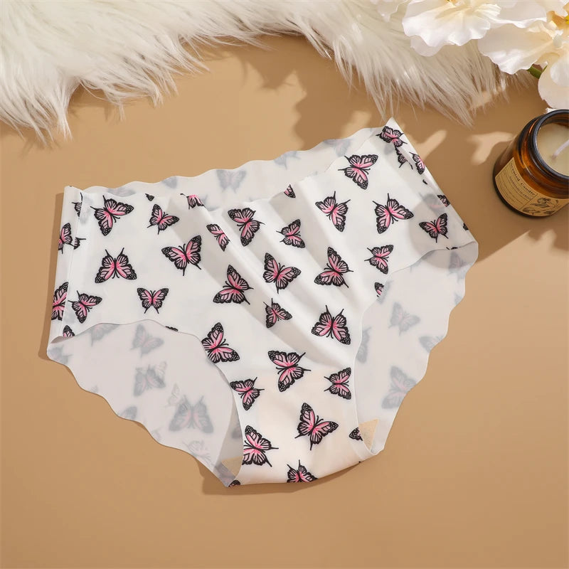 3Pcs Seamless Women's Panties S-XXL Sexy Butterfly Briefs Fashion Leopard Heart Breathable Female Comfortable Cozy Sexy Lingerie