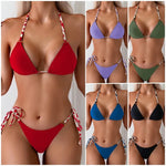 2026 String Triangle Bikini Women Sexy Swimwear Female Halter Swimsuit Solid Bathers Bathing Swimming Swim Suit Beachwear