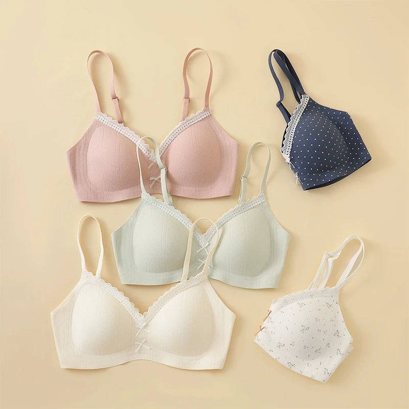 Underwear Girl Sweet Style Beautiful Wireless Bra for Women Soft Breathable Small Breasts Bralette Comfortable Lingerie 2026