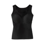 Women Sleeveless Thermal Tank Top with Built-in Bra Fleece Lined Warm Base Layer Tunic Camisole Undershirt for Cold Weather