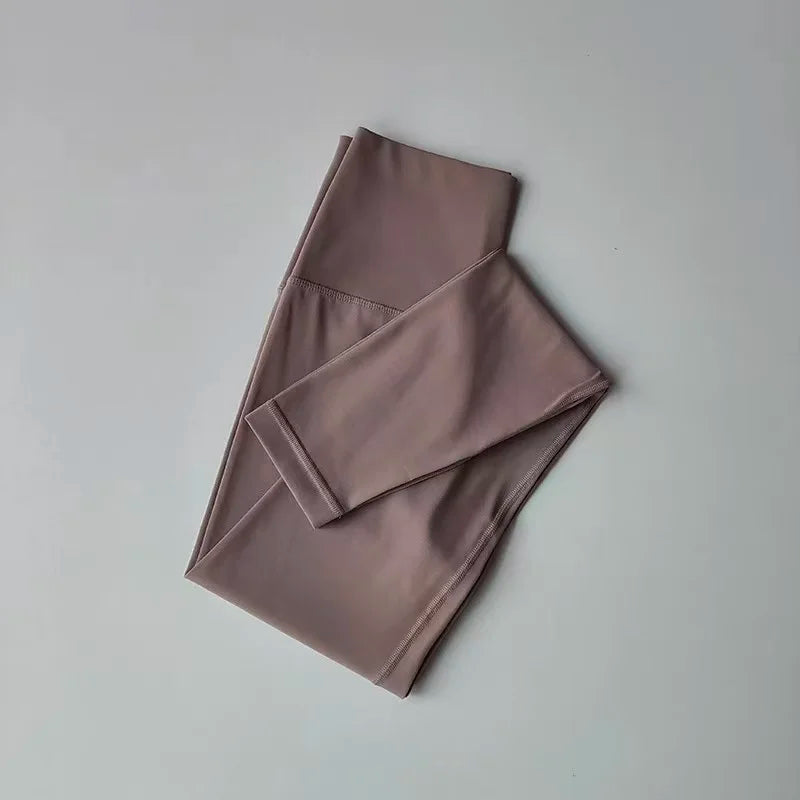 High Waist Women's Yoga Fitness Pants Naked Skin Feeling with Pockets Sports Tight Fit Running Trousers Hip Lifting Pants