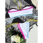 Splicing Wrap Around Bandage Halter Bikini Female Swimsuit Women Swimwear Two-Pieces Bikini Set Bather Bathing Suit Swim V3882