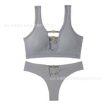 Sexy seamless underwear set push-up bra vest sports breathable push-up set
