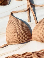 With Skirt Wrinkled Bra Cup Bikini Female Swimsuit Women Swimwear Three-pieces Bikini Set Push Up Bathing Suit Swim Beachwear