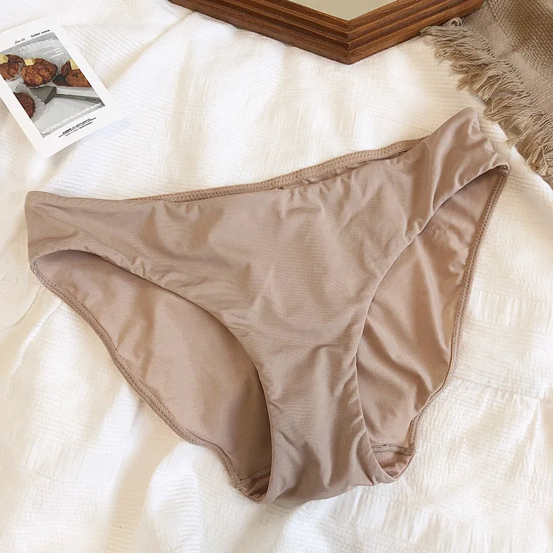9 Color Women Seamless Panties Sexy Low Waist Milk Silk Comfort Breathable Briefs Buttock Cover Basic Shorts Ladies Lingerie