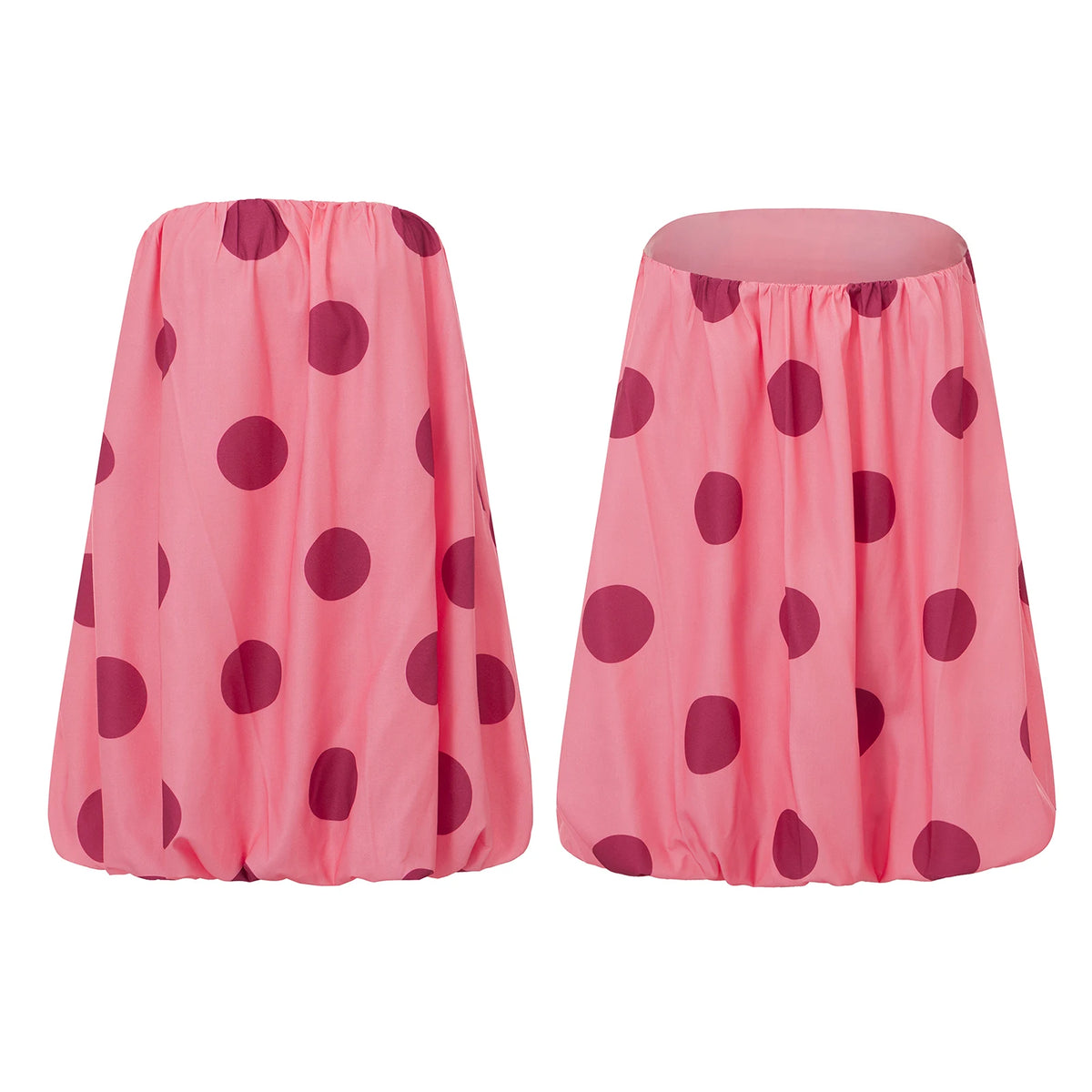 Women Mini Dress Dot Print Backless Tube Dress Summer Party Fashion Casual Strapless Dress