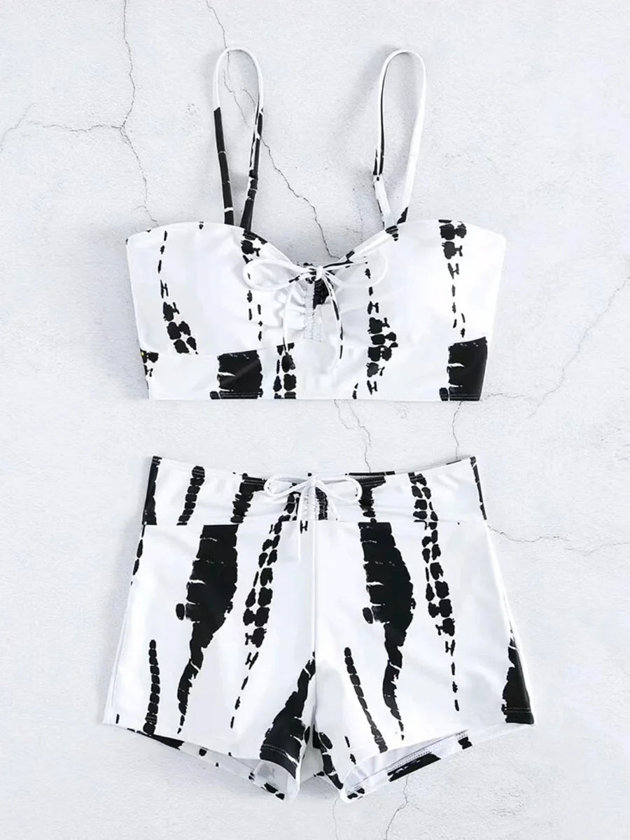 2026 Print High Waist String Two Piece Bikini Women Swimwear Female Swimsuit Bathers Bathing Swimming Suit Beachwear Summer