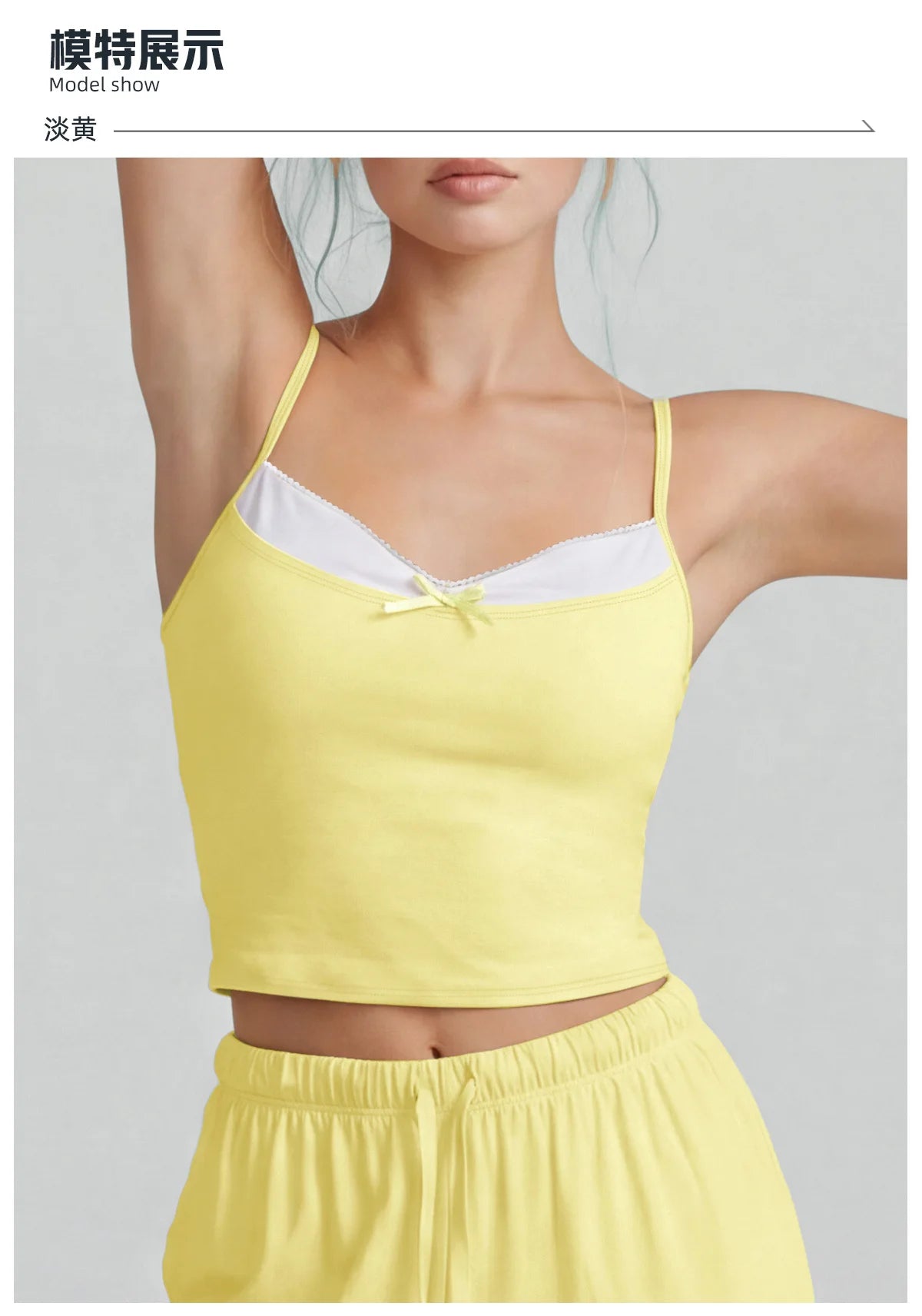 Color-block Fake Two-piece Yoga T Shirts Women Thin Straps Bow Padded Slim Sports Camisole Gym Running Training Fitness Tank Top