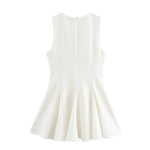 Foridol Bowknot Pleated Short Dress for Women O Neck Sleeveless Tank Mini Party Dresses Summer Spring 2025 New in Casual Vestido