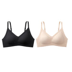 2Pcs/Set Seamless Bras For Women Wire Free Push Up Underwear Sexy Lingerie Invisible Bra Top Removable Pads Female Intimate