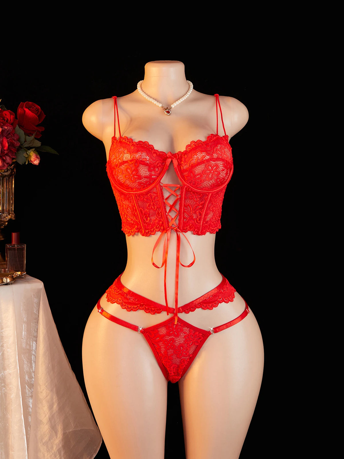 Cosplay Underwear Set Adult Sexual SM Lace UpBras Sets See-through Mesh Bodysuit Erotic Costumes Sexy Bra Luxury Lingerie Set